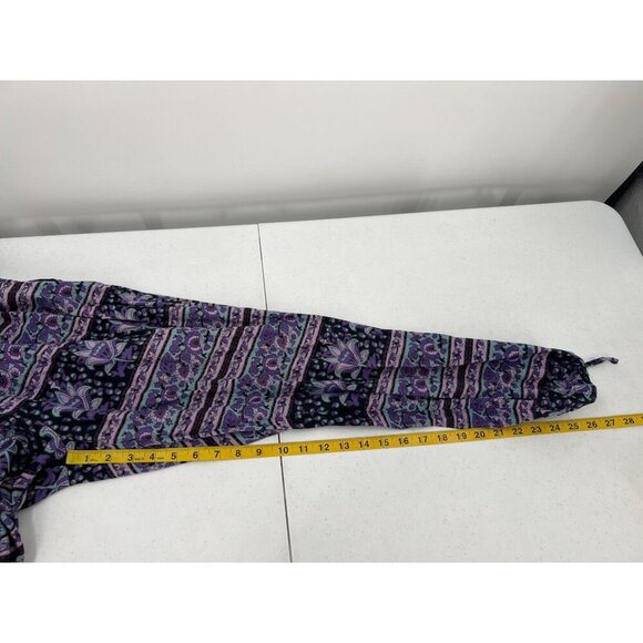 Staring at Stars Women's Small Boho Purple Floral Halter Jumpsuit Romper Cotton - Picture 2 of 12